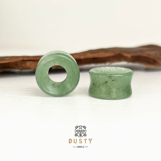 Jade Stone Tunnels | Double Flare - DustyJewelz