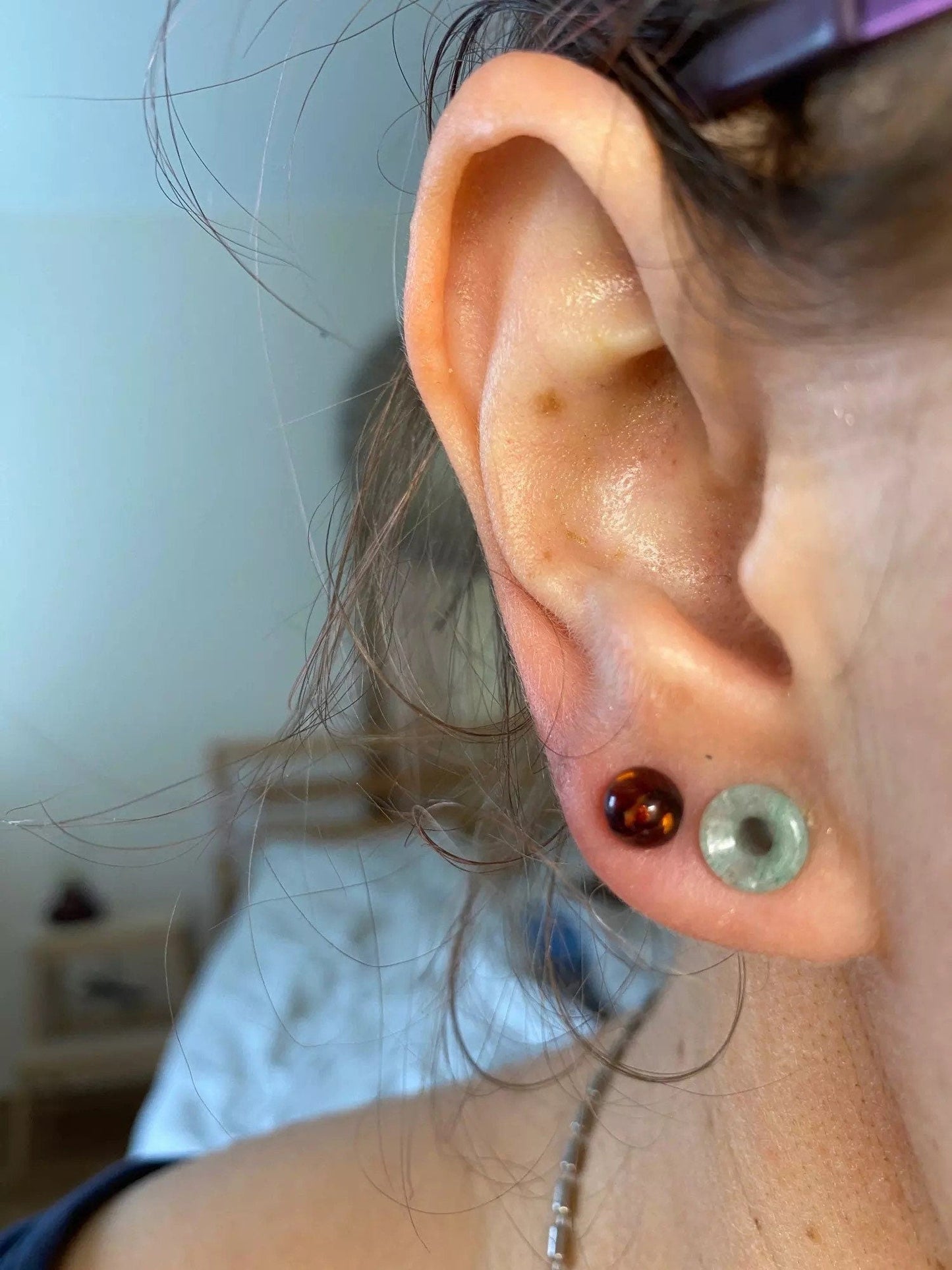 Jade Stone Tunnels | Double Flare - DustyJewelz