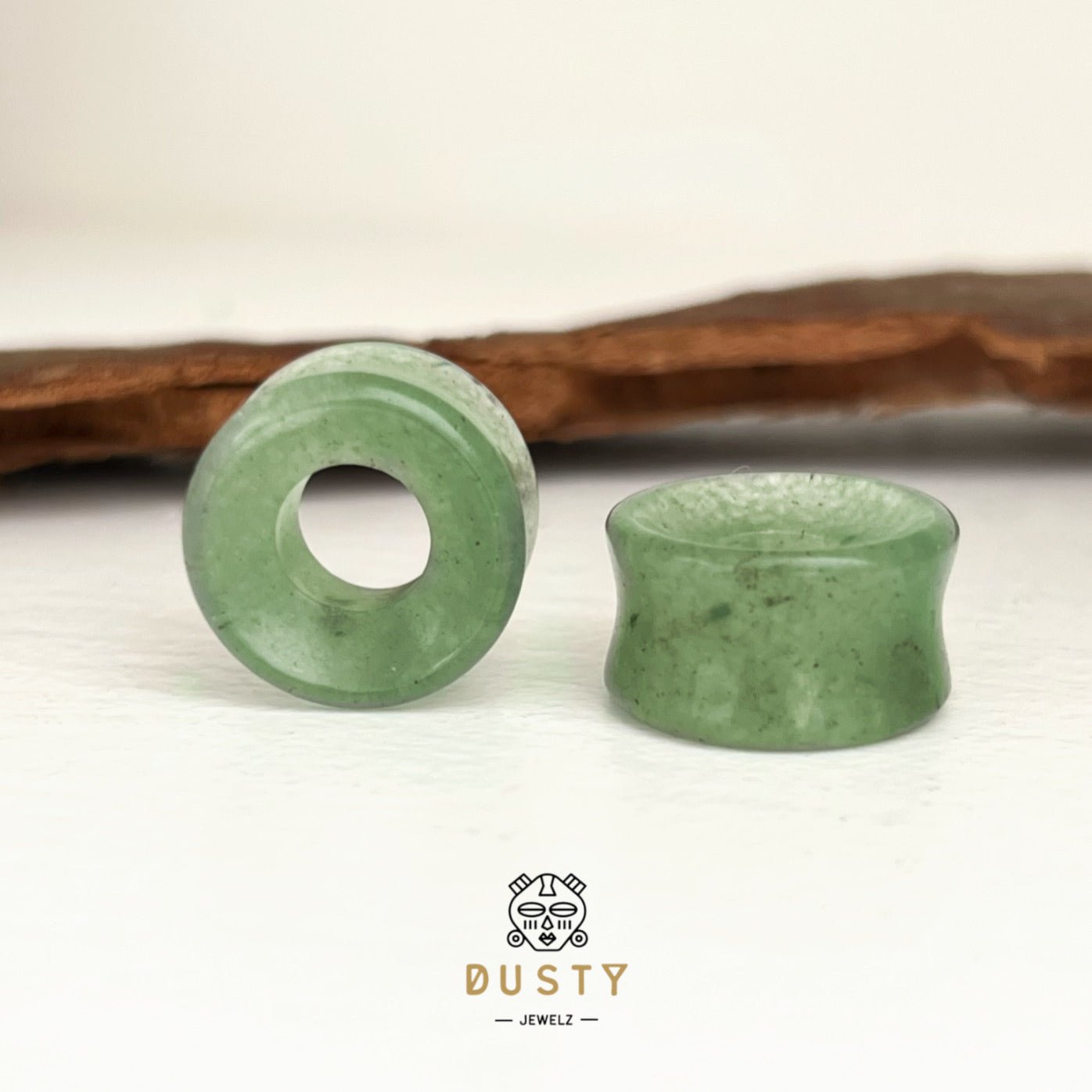 Jade Stone Tunnels | Double Flare - DustyJewelz