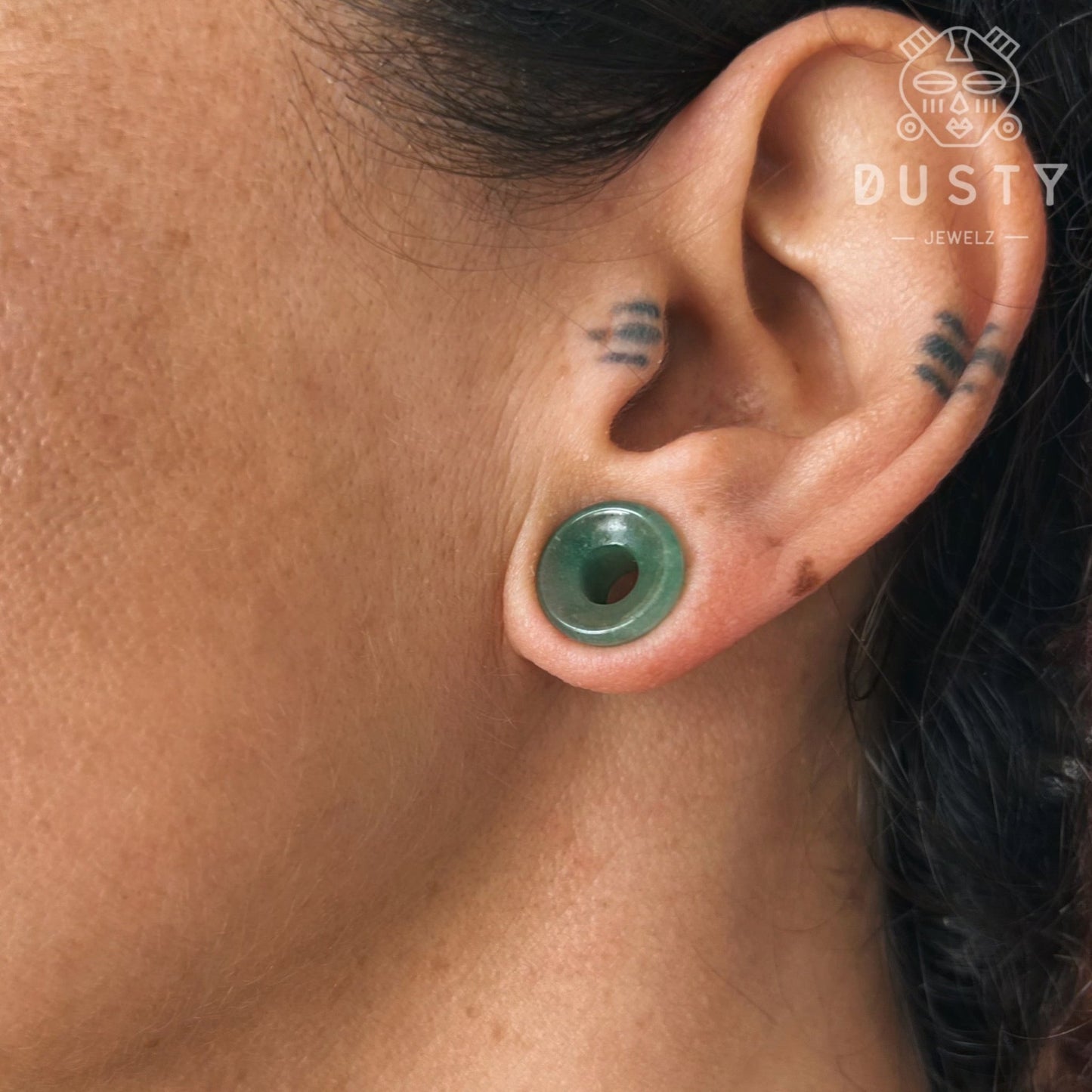 Jade Stone Tunnels | Double Flare - DustyJewelz