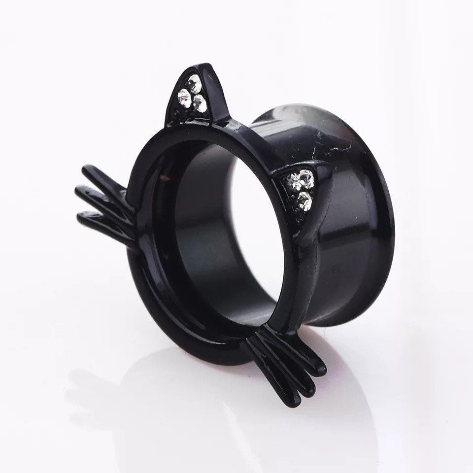 Kitty Cat Tunnels | Stainless Steel Cats Plugs - DustyJewelz