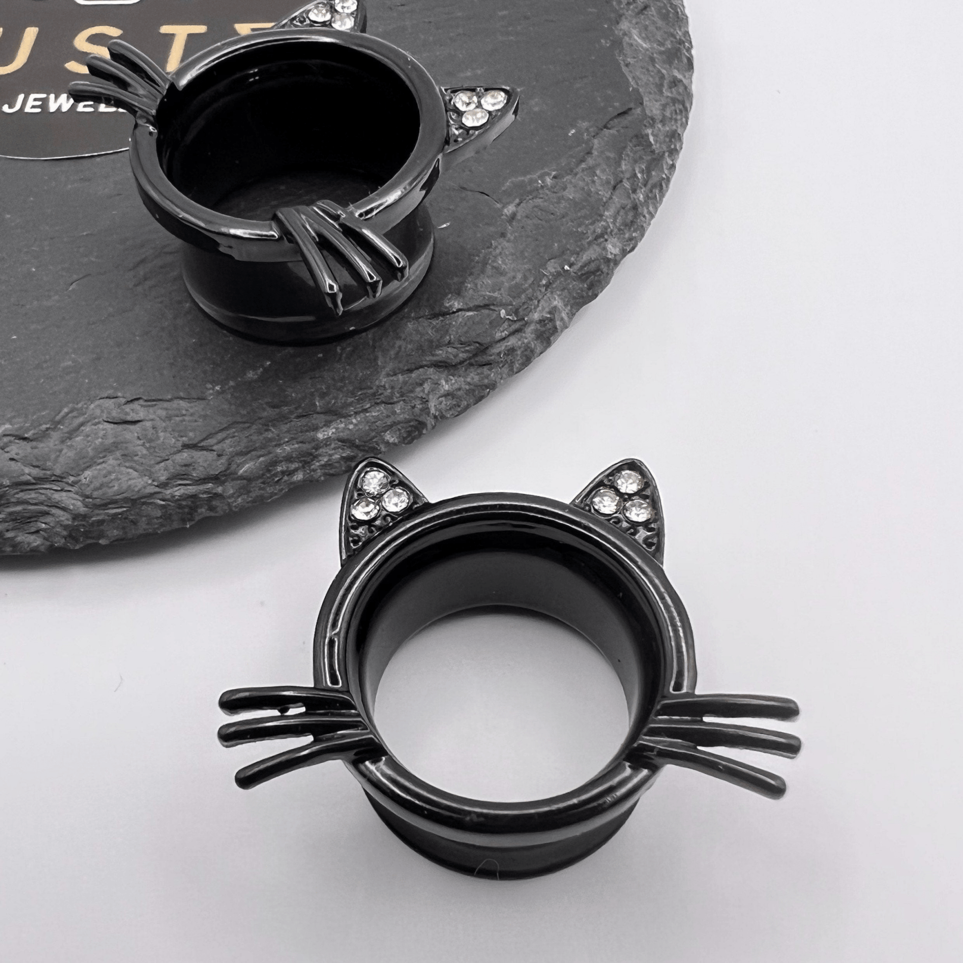 Kitty Cat Tunnels | Stainless Steel Cats Plugs - DustyJewelz