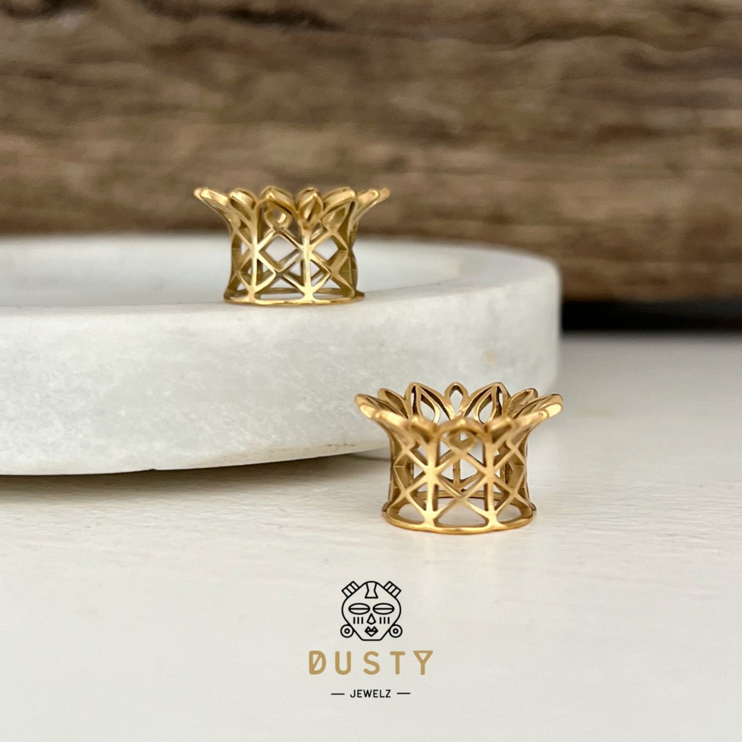 Laser Cut Double Flare Tunnels | Hollow Out Steel Plugs - DustyJewelz