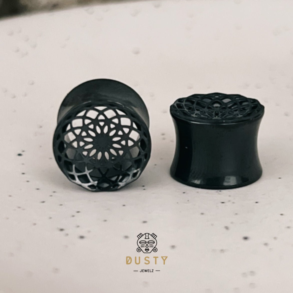 Laser Cut Mandala Plugs | Double Flare Hollow Out Steel Tunnels - DustyJewelz