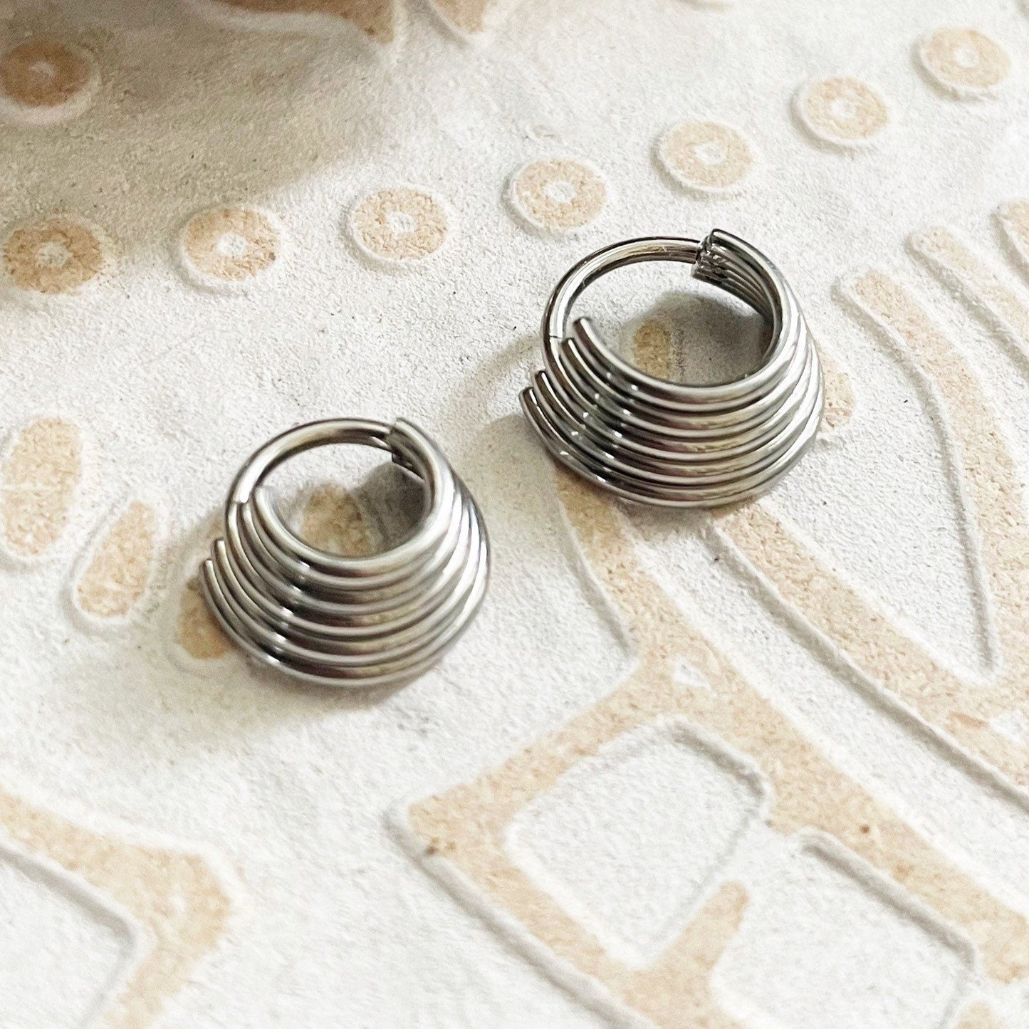 Layered Septum Ring | Five Stack Nose Clicker Ring - DustyJewelz