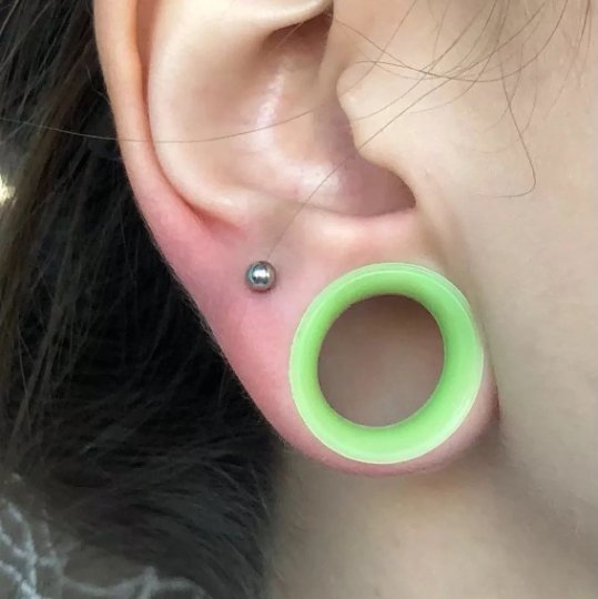 Lime Green Silicone Ear Skins | Flexible Tunnels - DustyJewelz