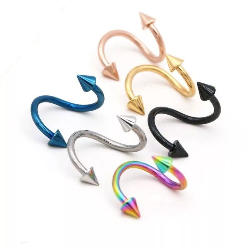 Lip Hugger | Twist Circular Barbell | Curly Lippy Loop - DustyJewelz
