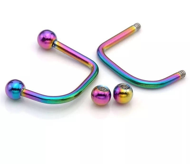 Lippy Loop Labret Ring | Lip Hugger U -Shaped Horseshoe - DustyJewelz