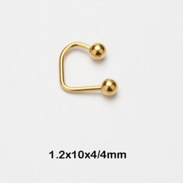 Lippy Loop Labret Ring | Lip Hugger U -Shaped Horseshoe - DustyJewelz