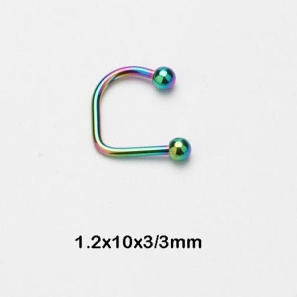 Lippy Loop Labret Ring | Lip Hugger U -Shaped Horseshoe - DustyJewelz