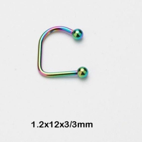 Lippy Loop Labret Ring | Lip Hugger U -Shaped Horseshoe - DustyJewelz