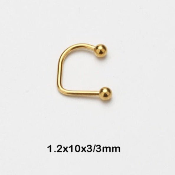 Lippy Loop Labret Ring | Lip Hugger U -Shaped Horseshoe - DustyJewelz