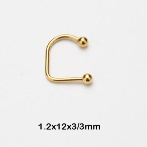 Lippy Loop Labret Ring | Lip Hugger U -Shaped Horseshoe - DustyJewelz