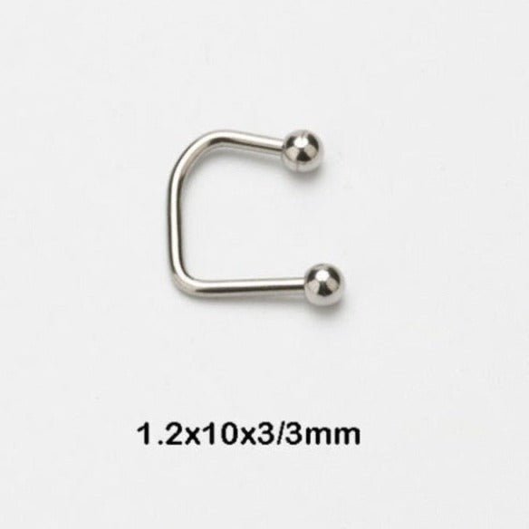 Lippy Loop Labret Ring | Lip Hugger U -Shaped Horseshoe - DustyJewelz