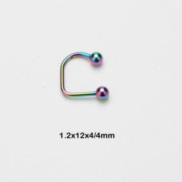 Lippy Loop Labret Ring | Lip Hugger U -Shaped Horseshoe - DustyJewelz