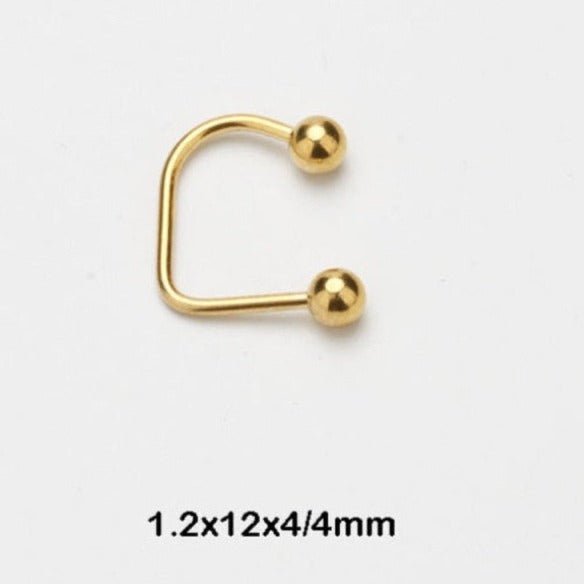 Lippy Loop Labret Ring | Lip Hugger U -Shaped Horseshoe - DustyJewelz