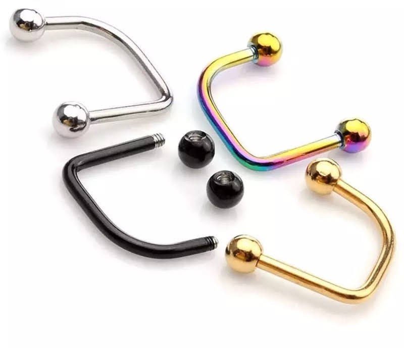 Lippy Loop Labret Ring | Lip Hugger U -Shaped Horseshoe - DustyJewelz