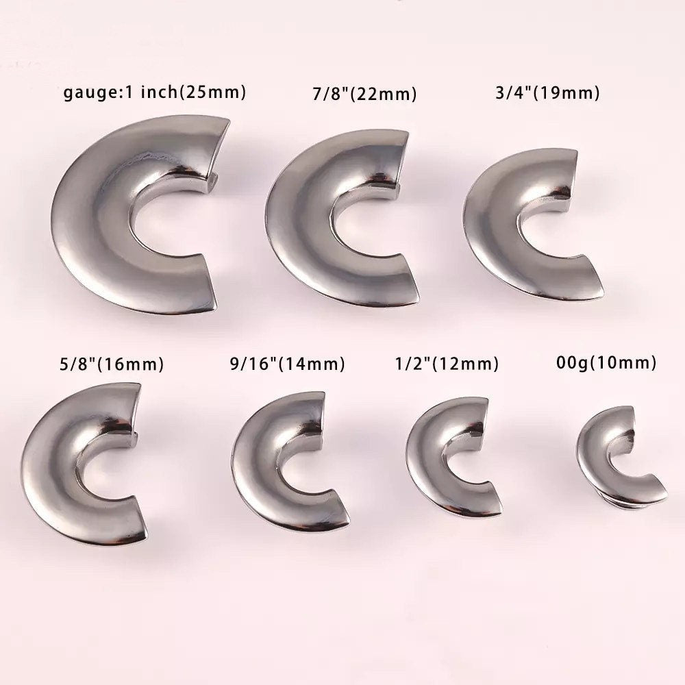 Lobe Shield Wrap Ear Saddle Spreaders | Steel Hangers - DustyJewelz