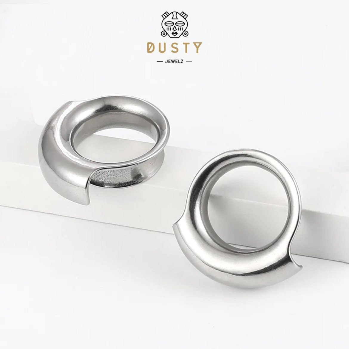 Lobe Wrap Ear Tunnels | Double Flared Plugs - DustyJewelz