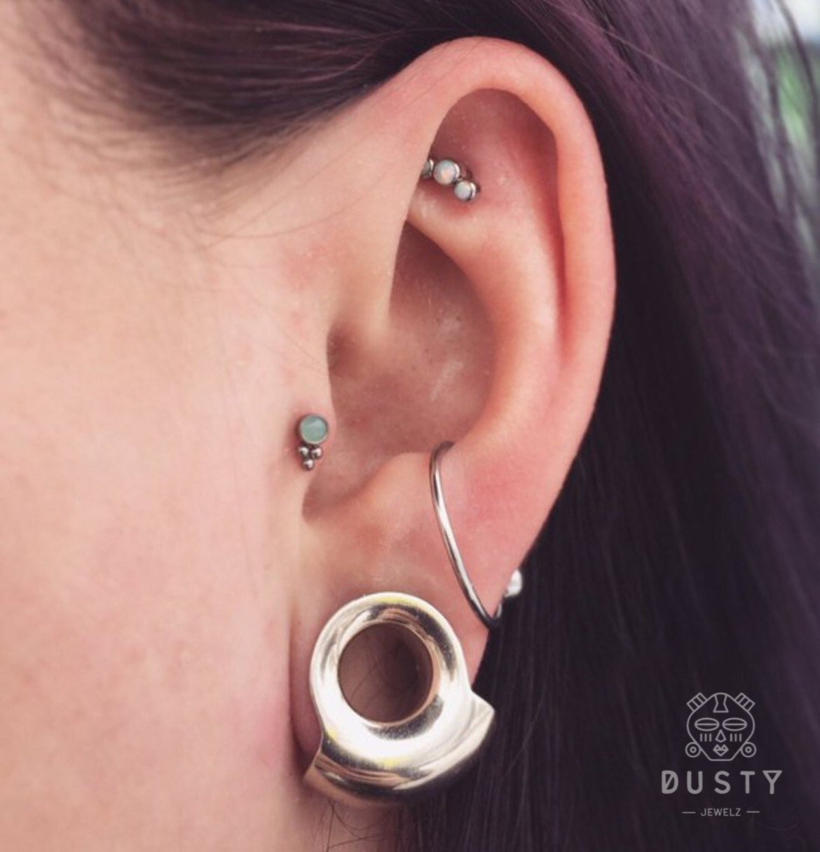 Lobe Wrap Ear Tunnels | Double Flared Plugs - DustyJewelz