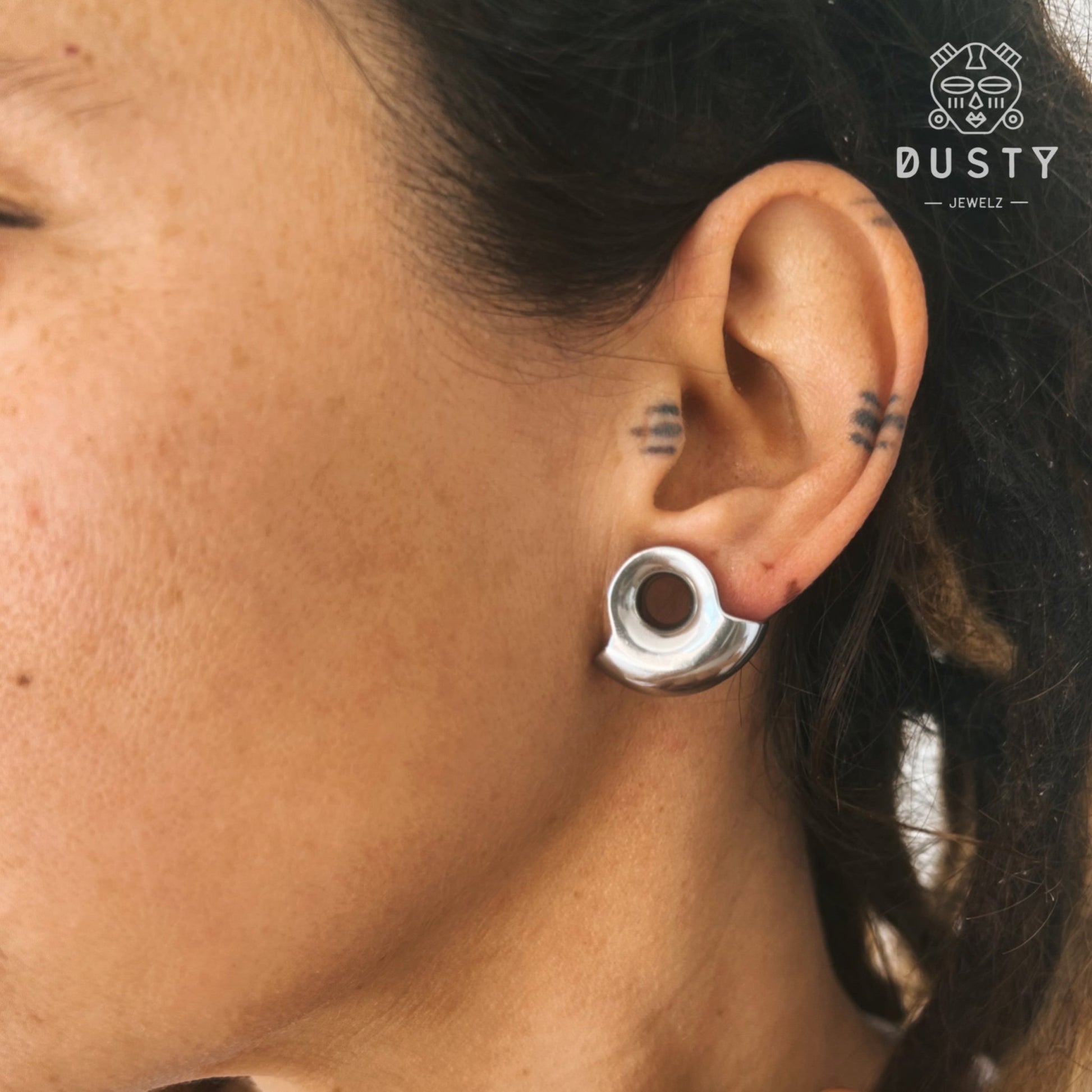 Lobe Wrap Ear Tunnels | Double Flared Plugs - DustyJewelz