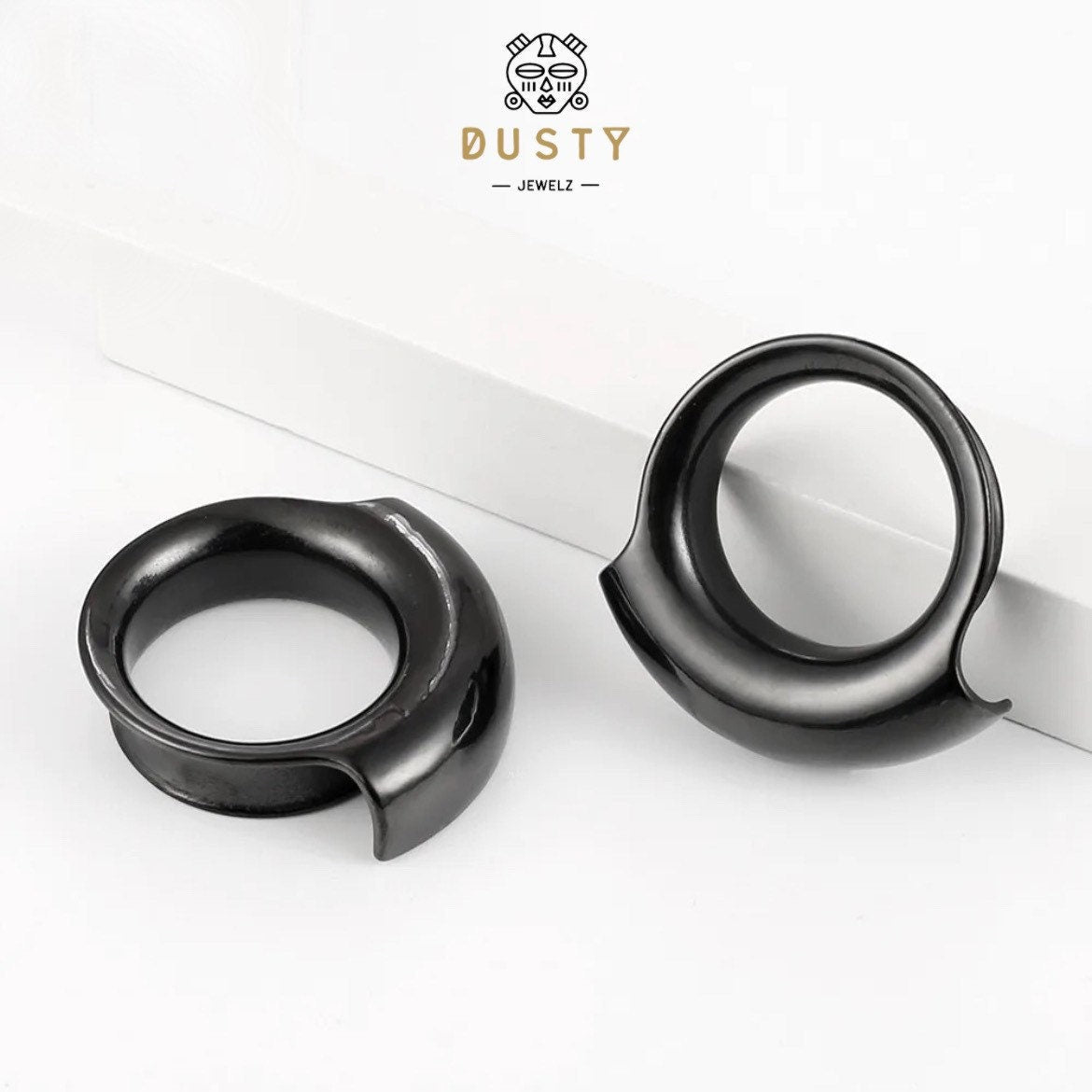 Lobe Wrap Ear Tunnels | Double Flared Plugs - DustyJewelz