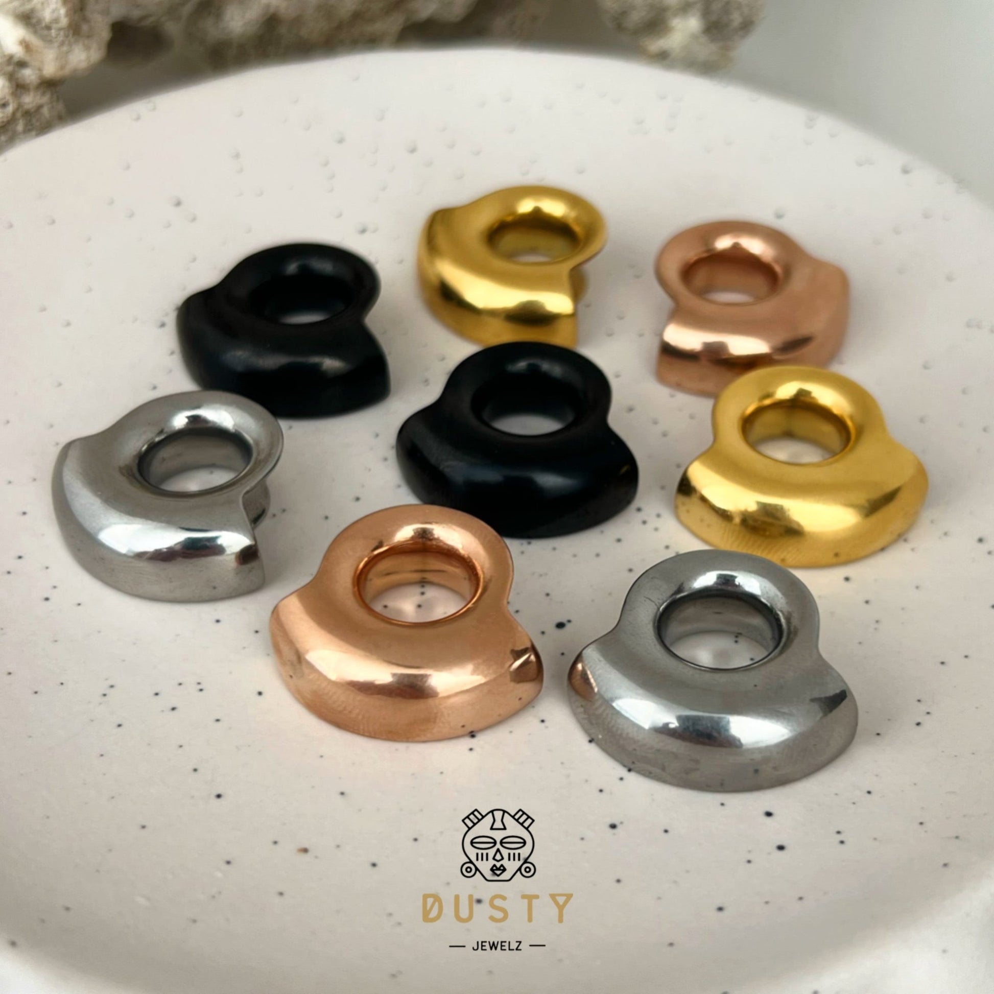 Lobe Wrap Ear Tunnels | Double Flared Plugs - DustyJewelz