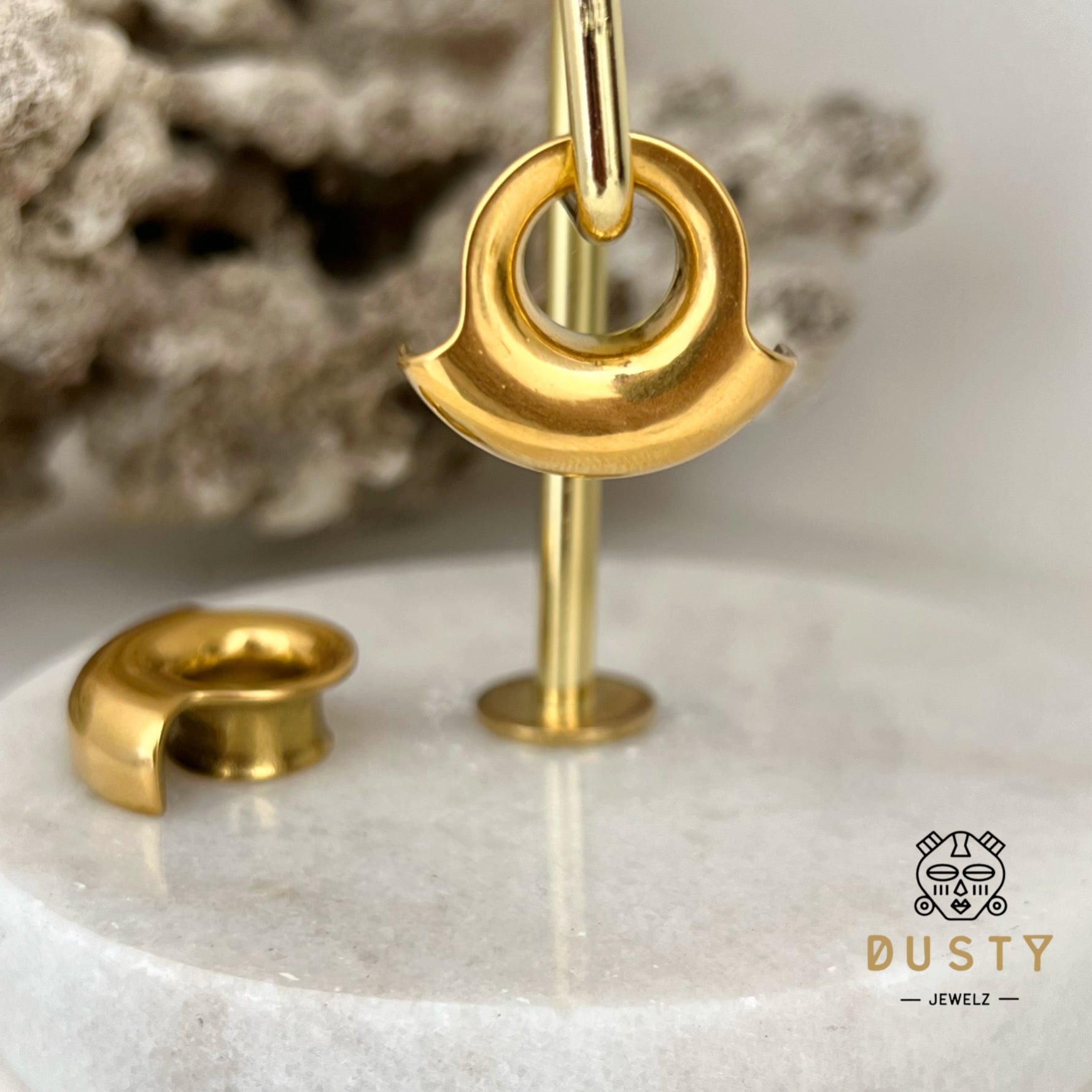 Lobe Wrap Ear Tunnels | Double Flared Plugs - DustyJewelz