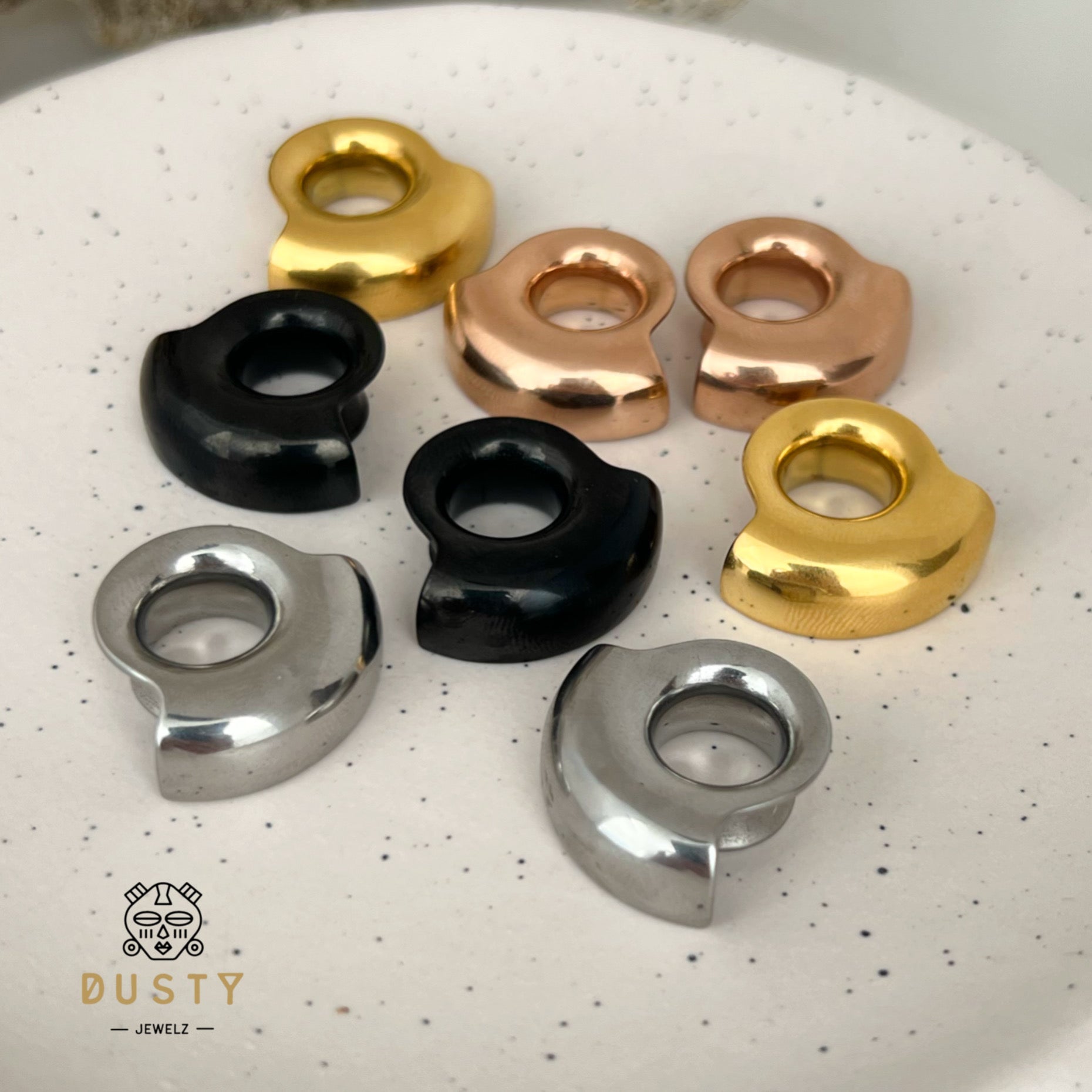 Lobe Wrap Ear Tunnels | Double Flared Plugs - DustyJewelz
