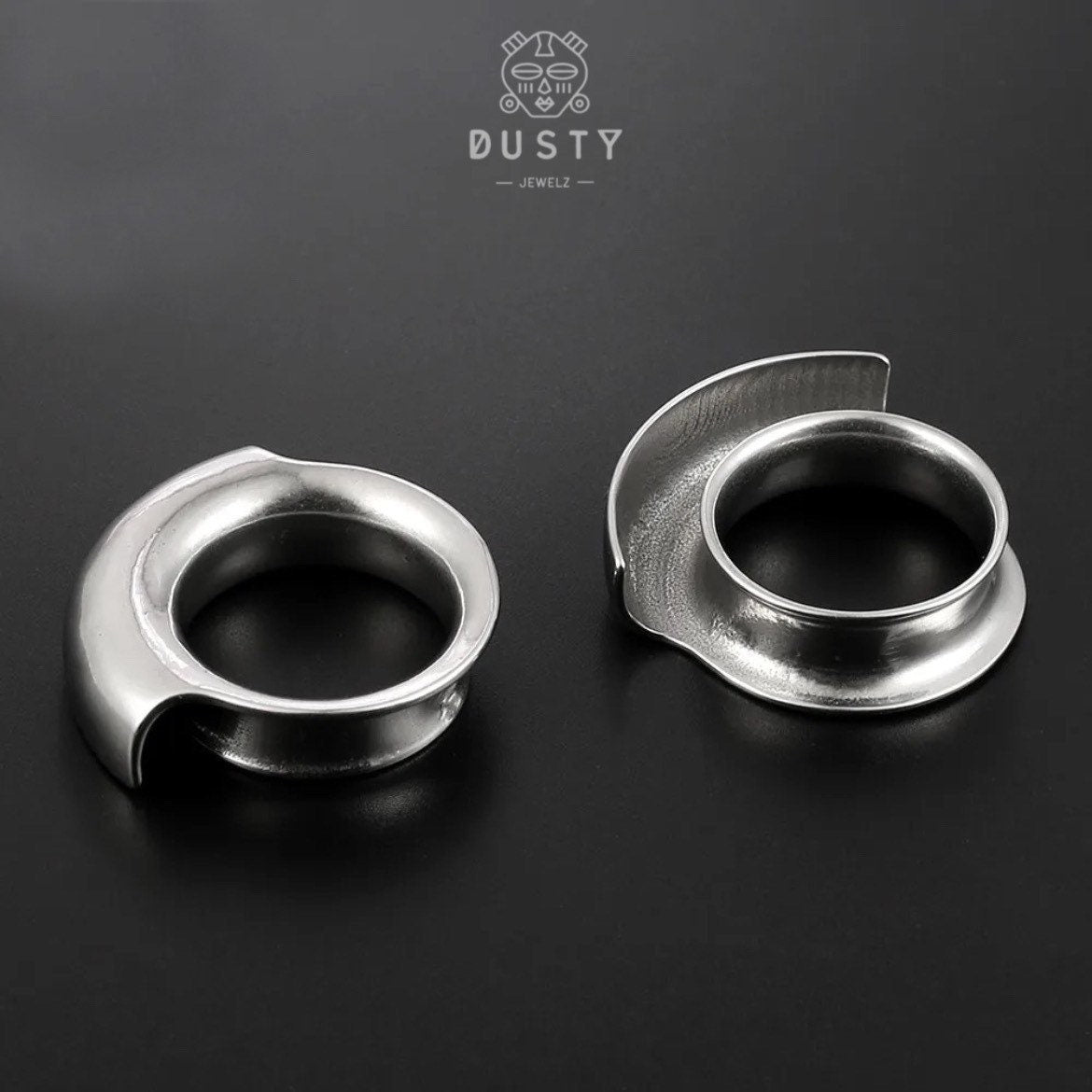 Lobe Wrap Ear Tunnels | Double Flared Plugs - DustyJewelz