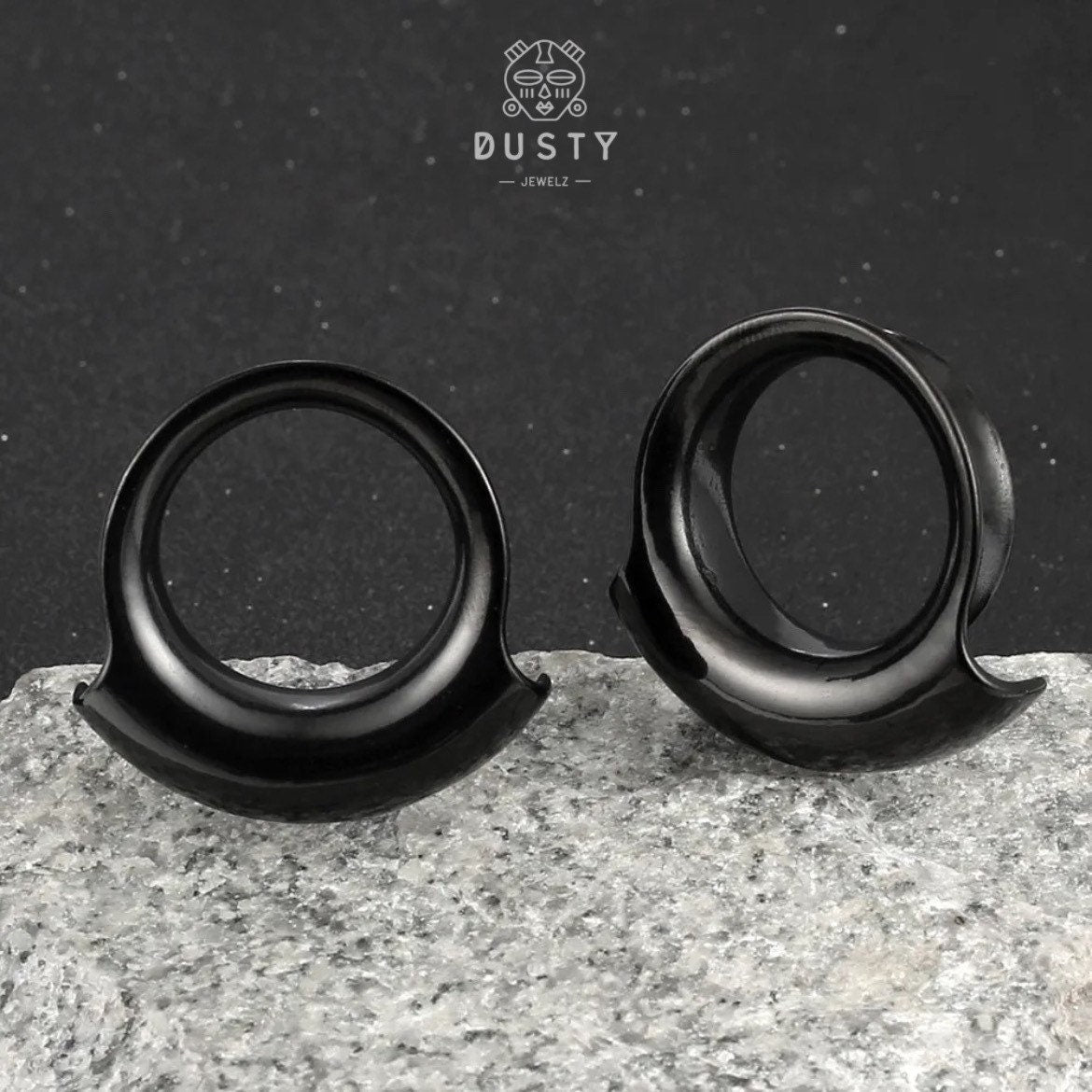 Lobe Wrap Ear Tunnels | Double Flared Plugs - DustyJewelz