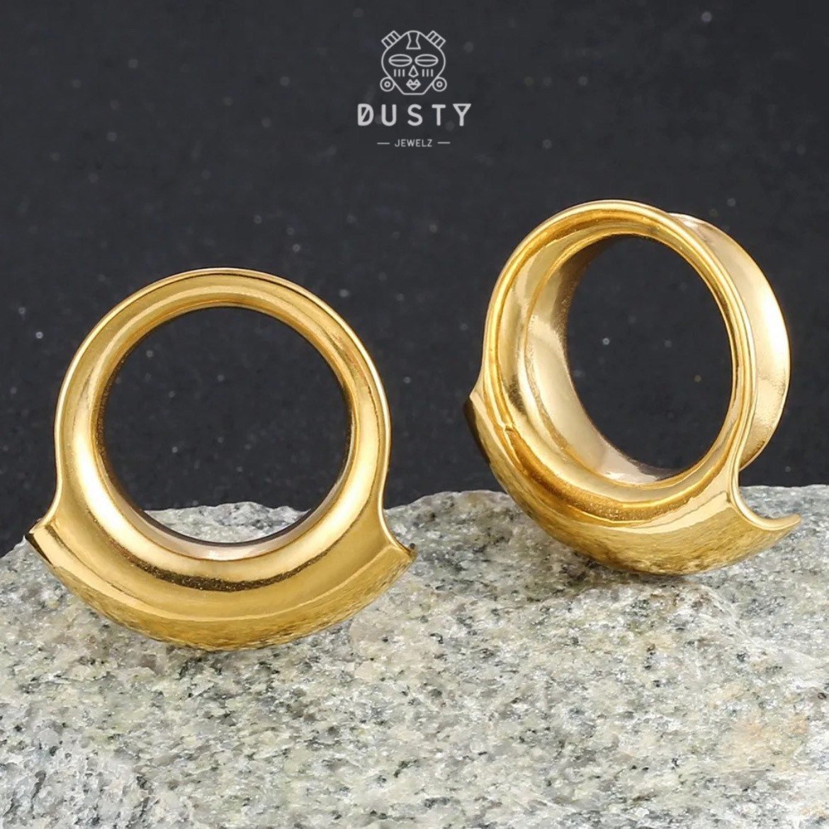 Lobe Wrap Ear Tunnels | Double Flared Plugs - DustyJewelz