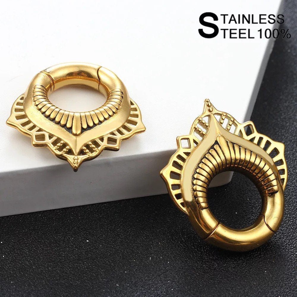 Magnetic Circle Ear Weights | Lace Lobe Hangers - DustyJewelz