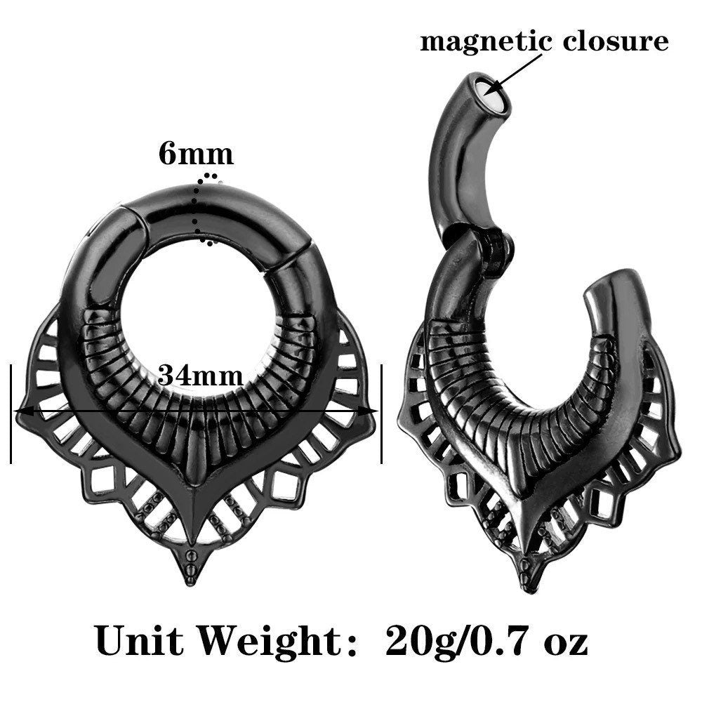 Magnetic Circle Ear Weights | Lace Lobe Hangers - DustyJewelz