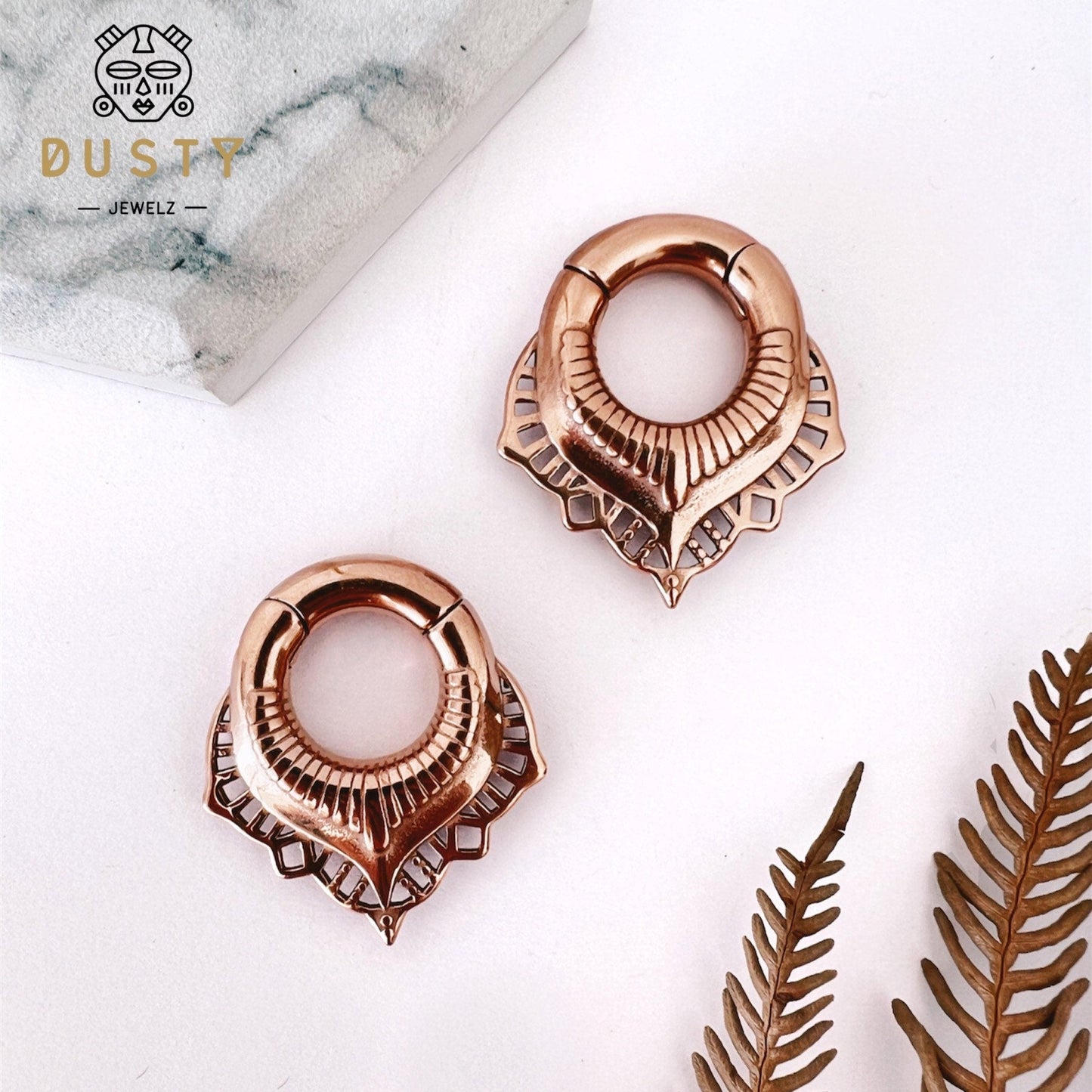 Magnetic Circle Ear Weights | Lace Lobe Hangers - DustyJewelz