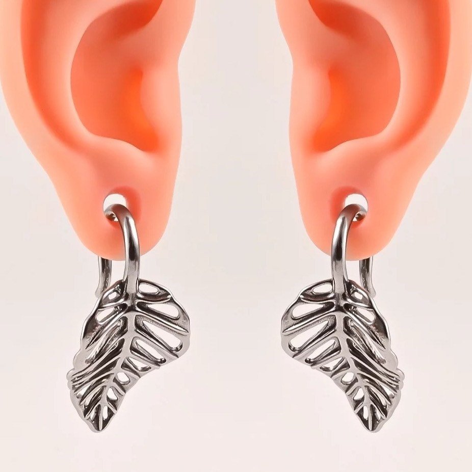 Monstera Leaf Ear Weights | Lobe Hangers