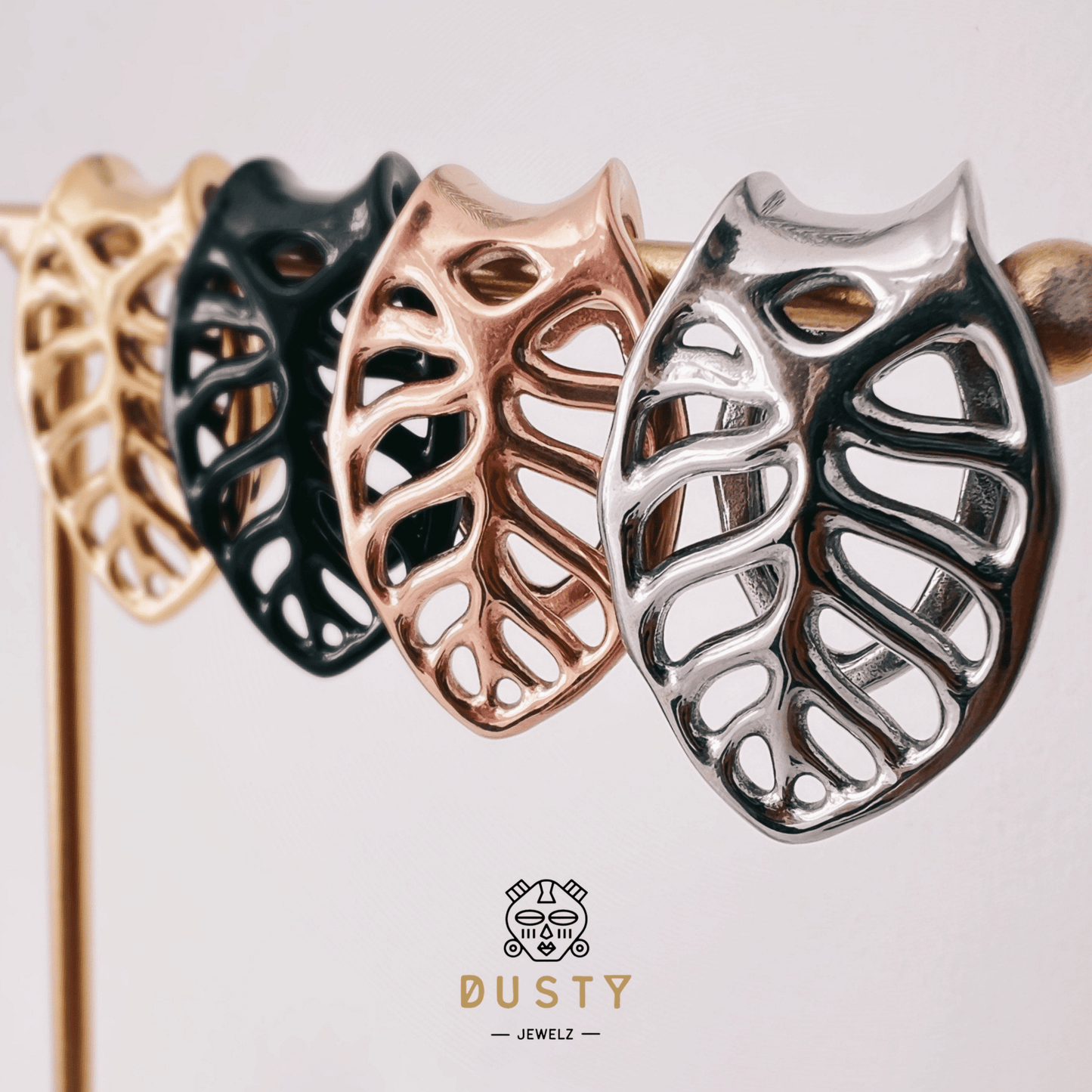 Monstera Leaf Ear Weights | Rib Cage Lobe Hanger