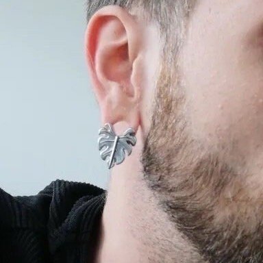 Monstera Leaf Saddle Ear Spreaders | Steel Plugs