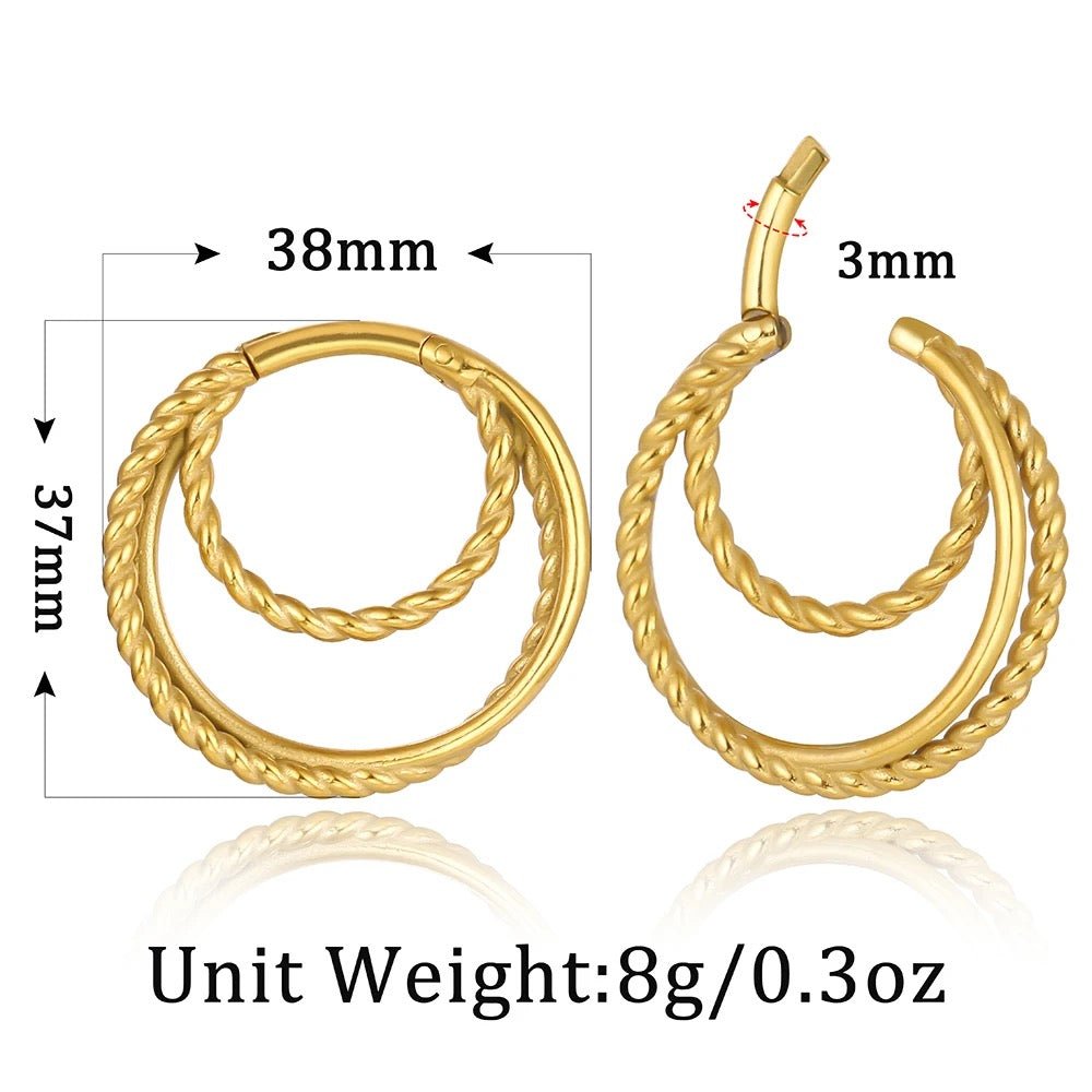 Multi Layered Rope Ear Weights | Lobe Hoop Hangers