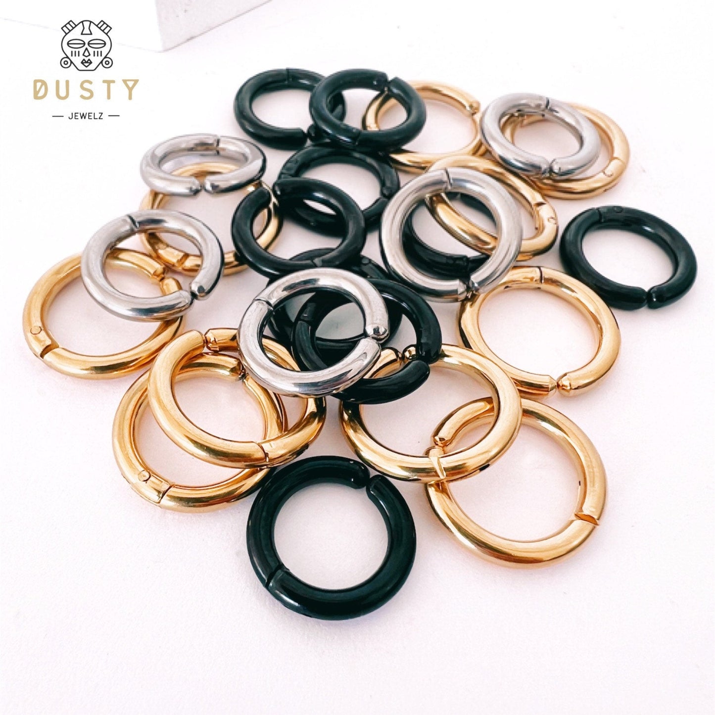 Multi Ring Stack For Stretched Ears | Easy Open & Close