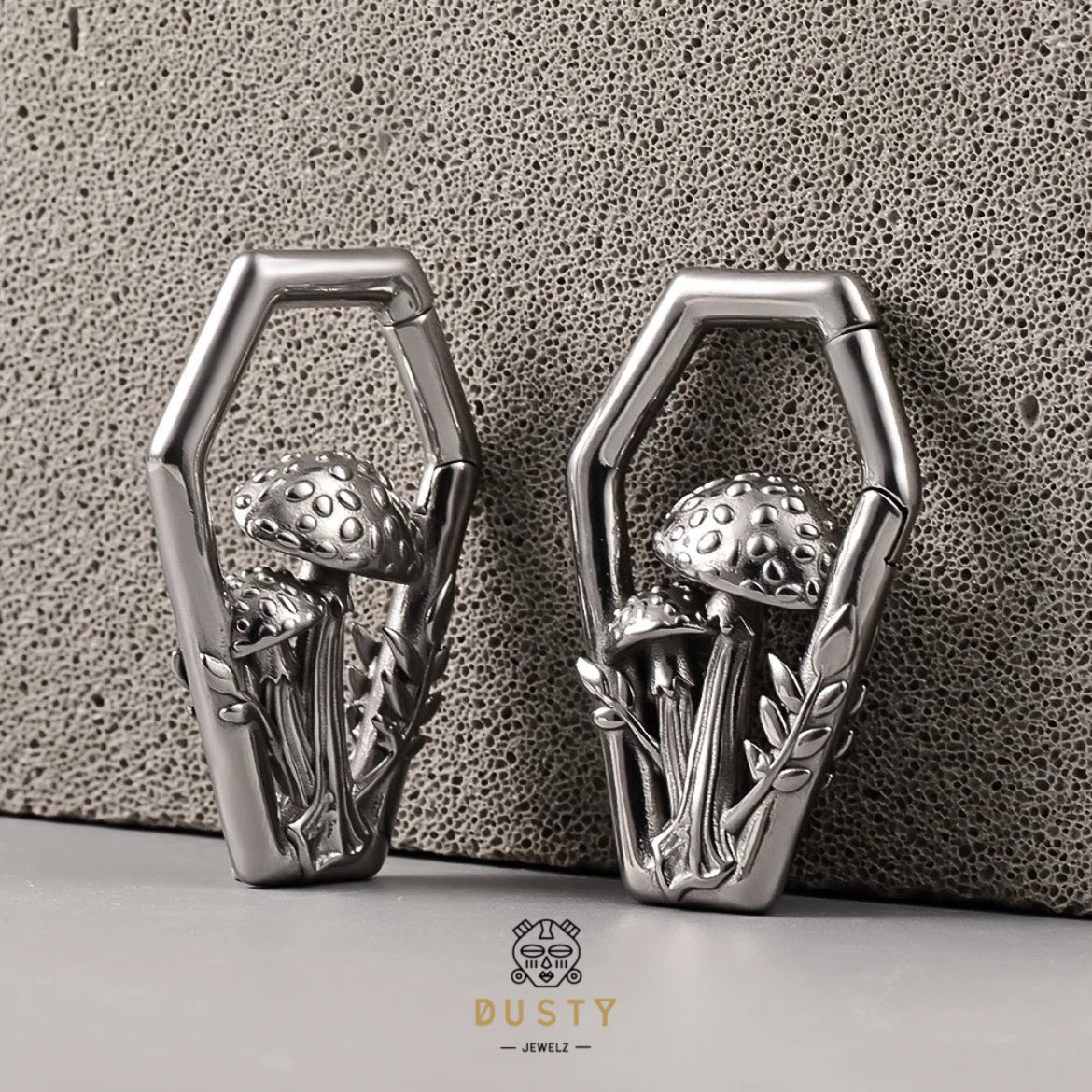 Mushroom Ear Weights | Diamond Hoop Lobe Hanger