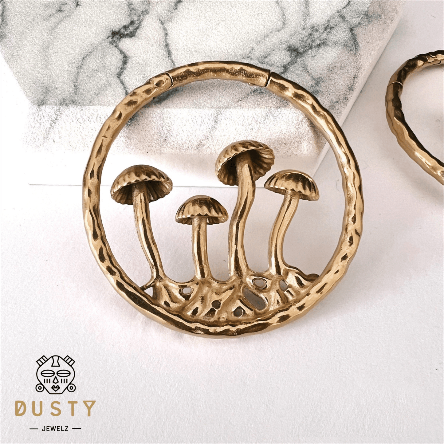 Mushroom Ear Weights | Hoop Lobe Hanger