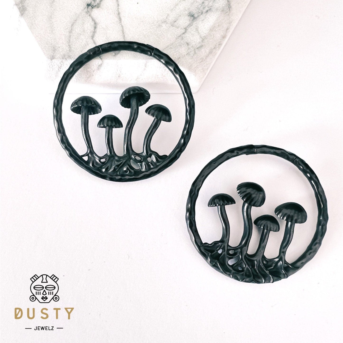 Mushroom Ear Weights | Hoop Lobe Hanger