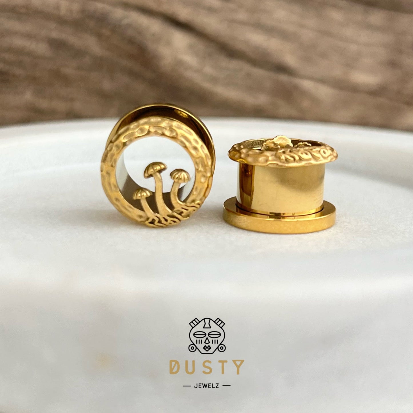 Mushroom Tunnels | Stainless Steel Double Flare Screw Backs