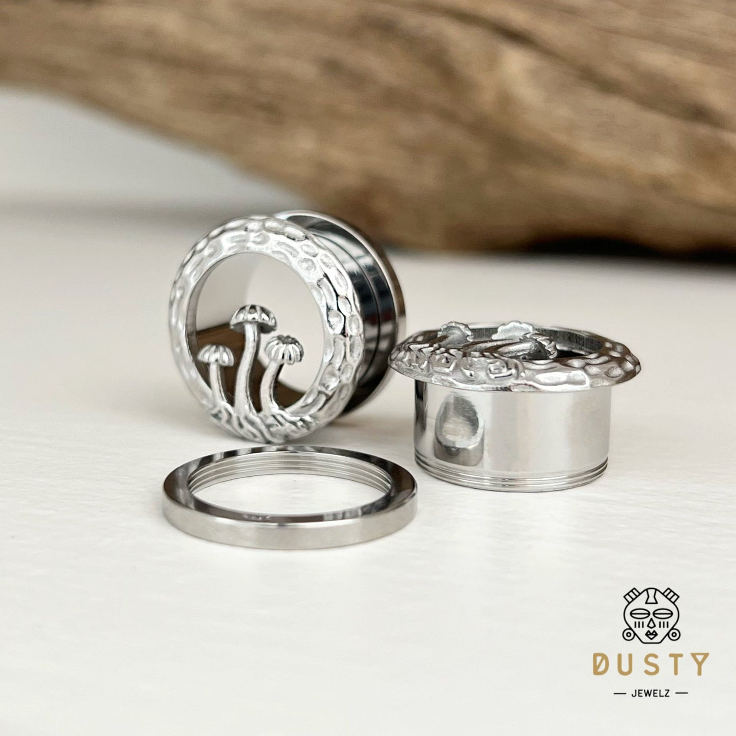 Mushroom Tunnels | Stainless Steel Double Flare Screw Backs