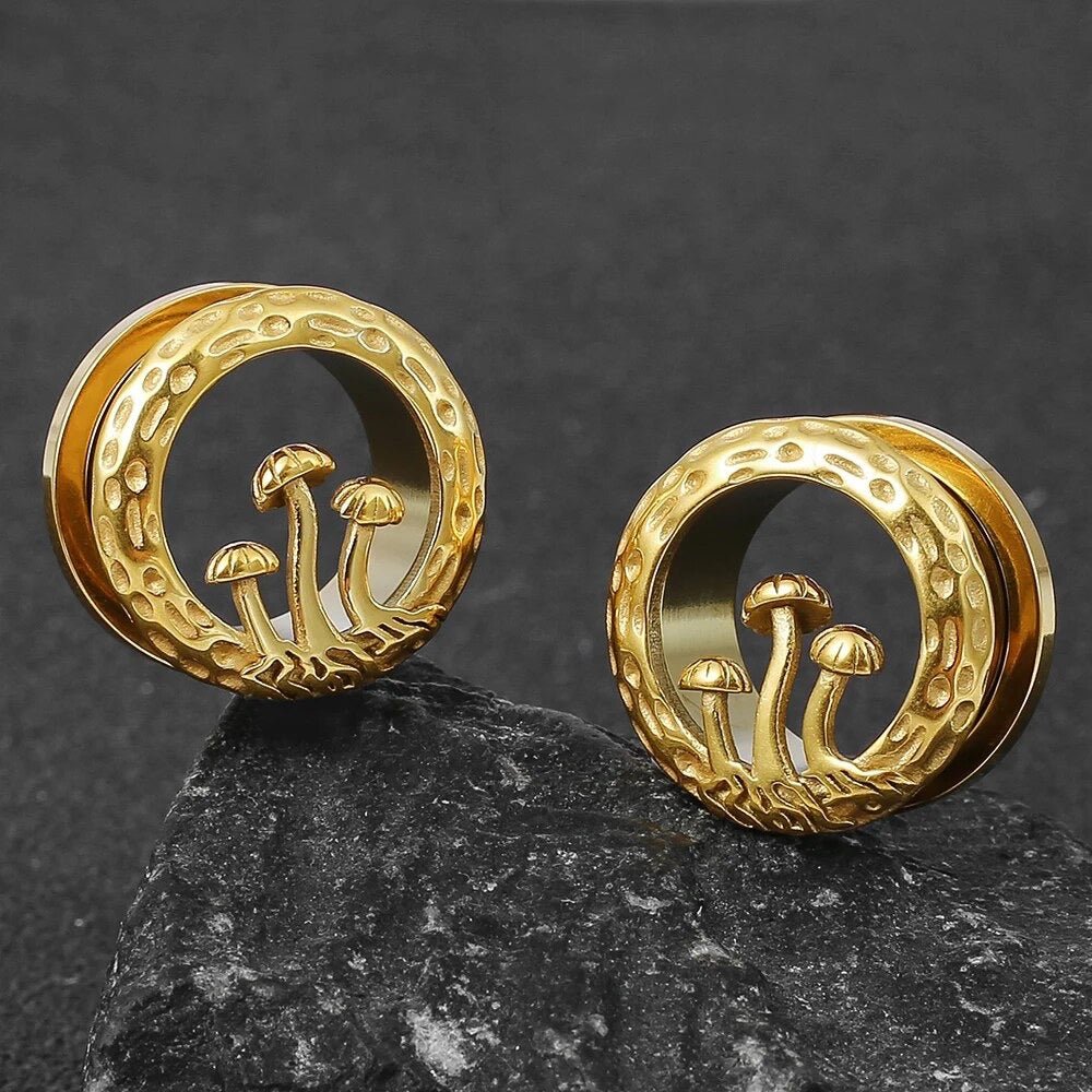 Mushroom Tunnels | Stainless Steel Double Flare Screw Backs