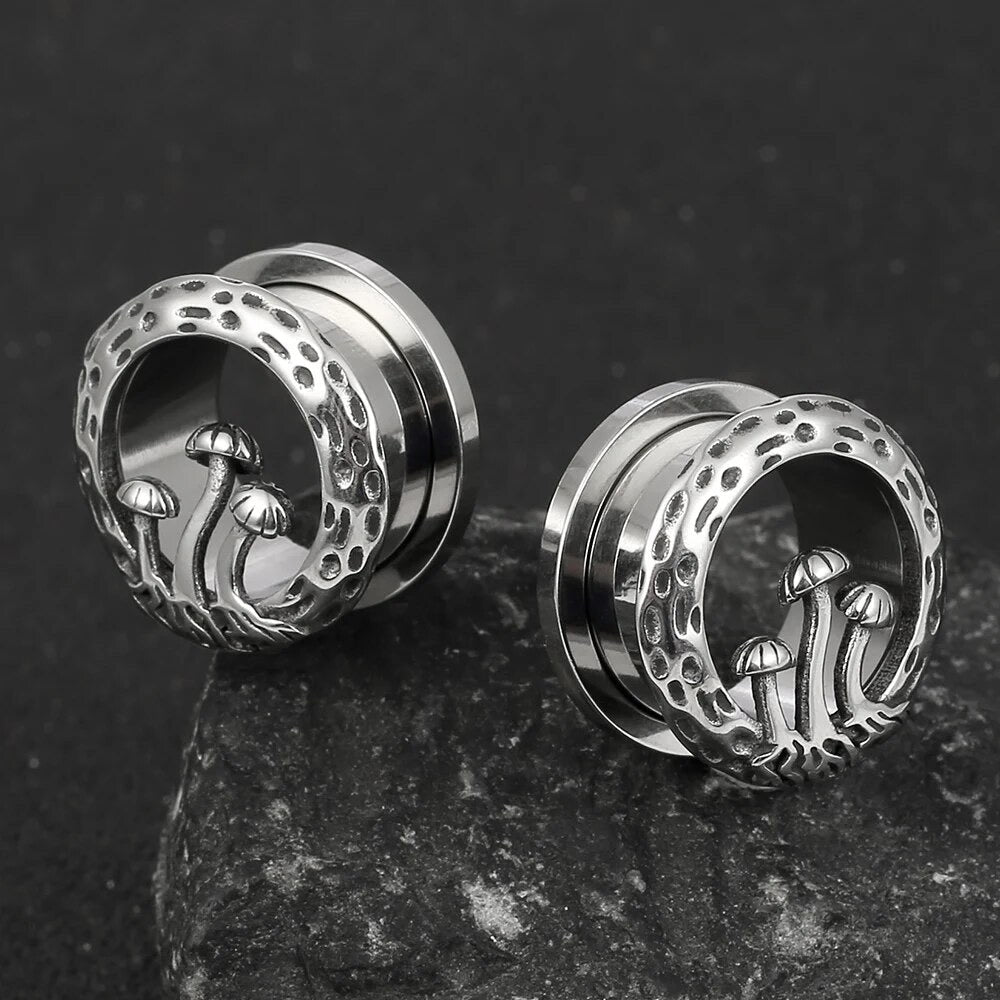 Mushroom Tunnels | Stainless Steel Double Flare Screw Backs