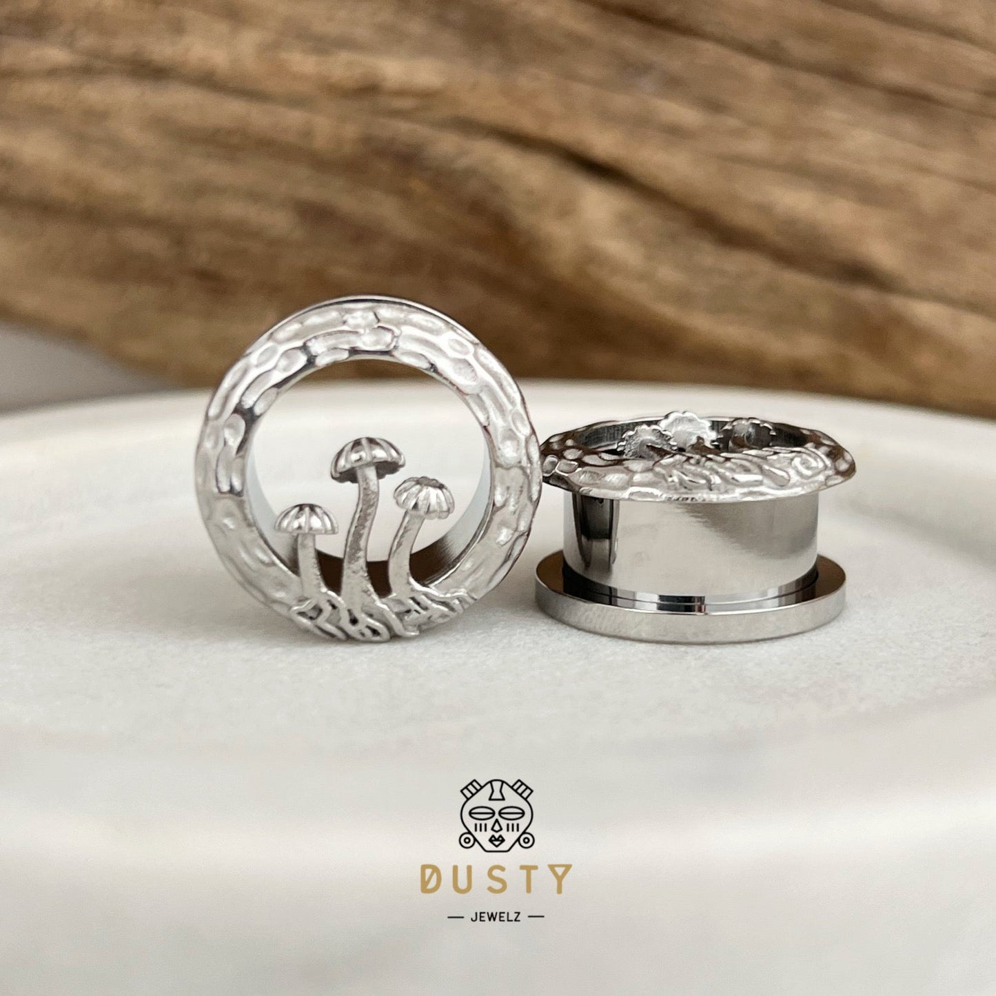 Mushroom Tunnels | Stainless Steel Double Flare Screw Backs