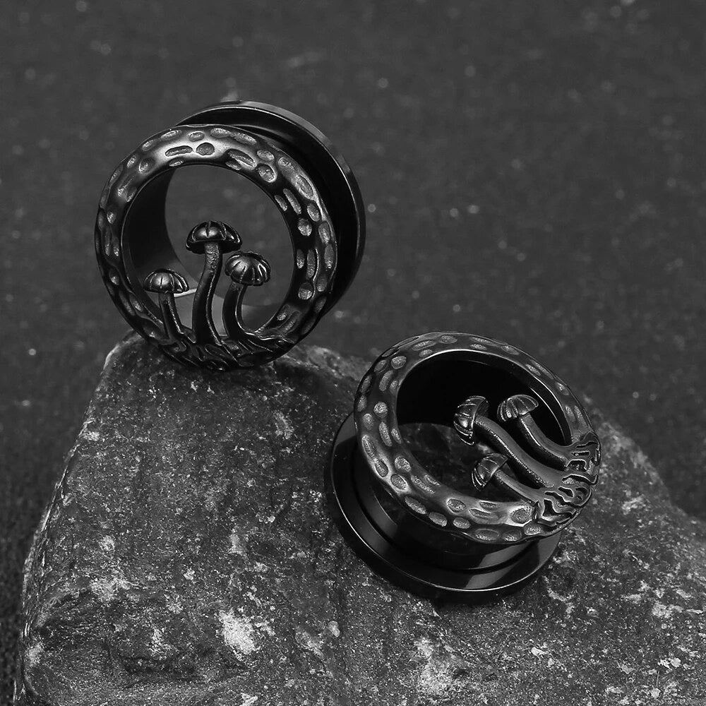 Mushroom Tunnels | Stainless Steel Double Flare Screw Backs