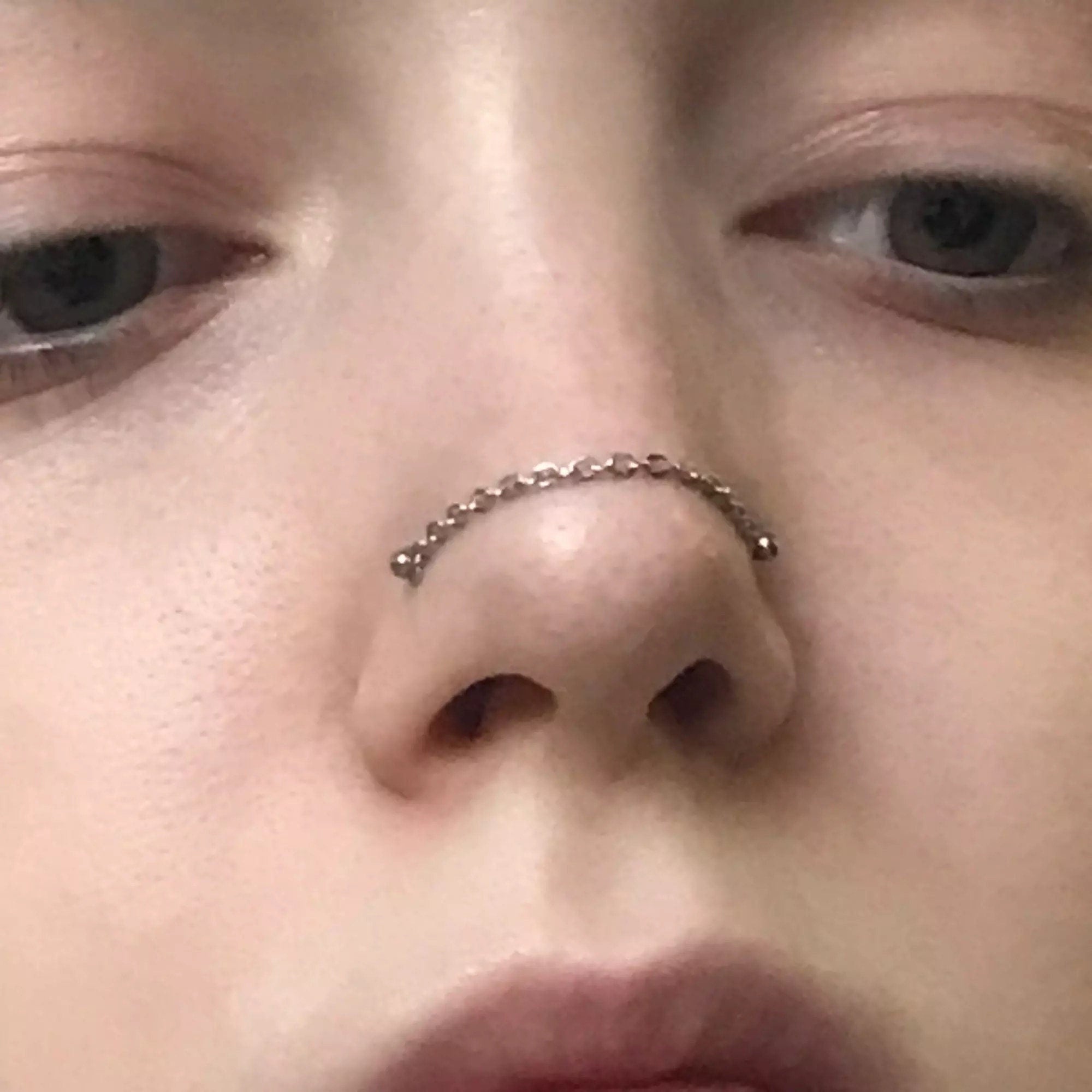 Nose Chain And Studs Set Nasallang Nostril Piercing – DustyJewelz
